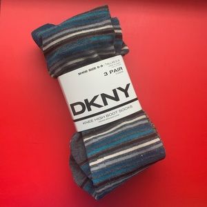 DKNY 3 pack Knee High Boot Socks Shoe Size 5-9